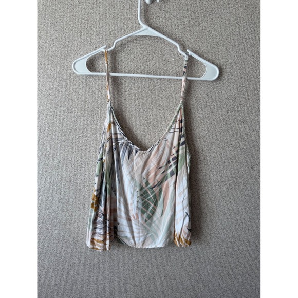 Molly Bracken Tropical Palm Leaf Print V-Neck Cami Top XL Adjustable Straps - Picture 5 of 6